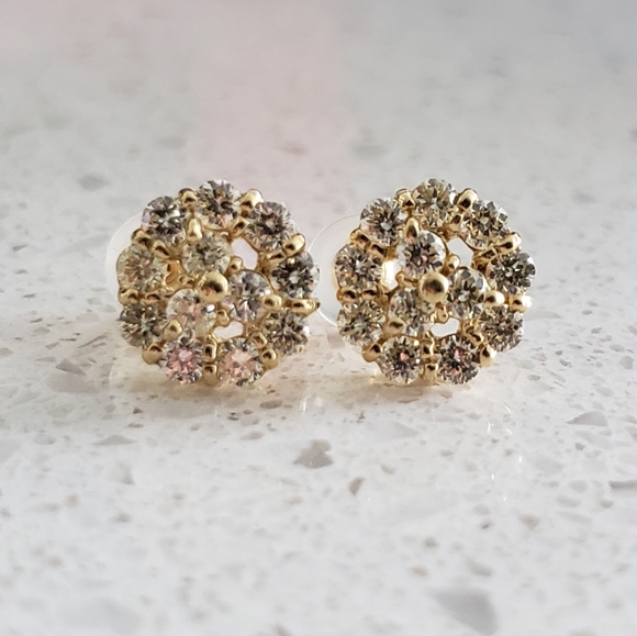 1 carat tcw diamond earrings - Picture 3 of 4